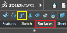 Sweep surface in Solidworks