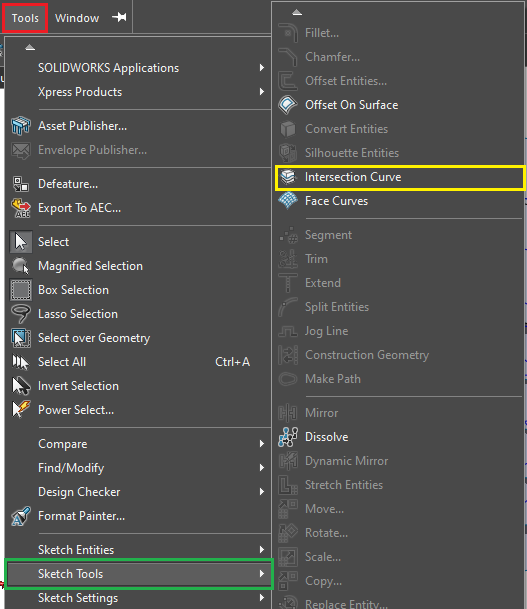 Intersection curve function to generate 3D sketch spring path in Solidworks