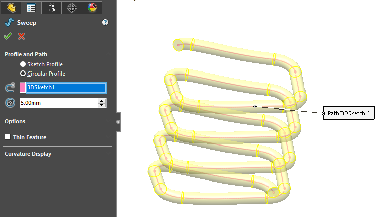 Rectangle sprin in Solidworks. 1st method
