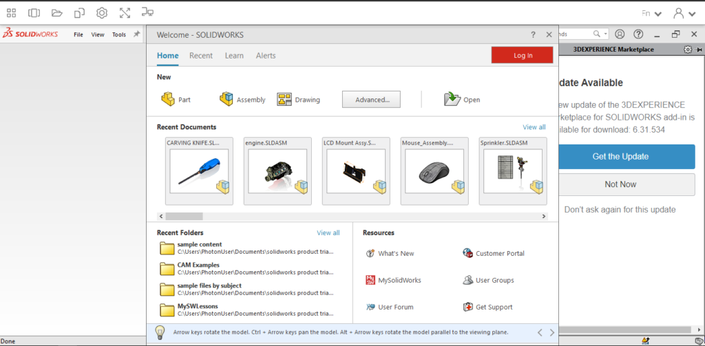 Solidworks launch succesfully